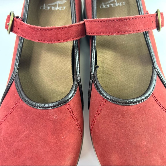Dansko Steffi Mary Jane Platform Shoes Red Leather Size 38 - Picture 4 of 15